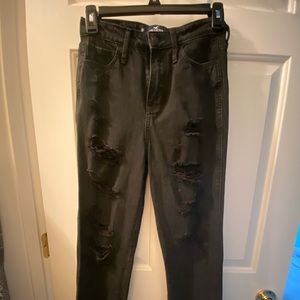 Hollister Distressed Black Mom Jeans